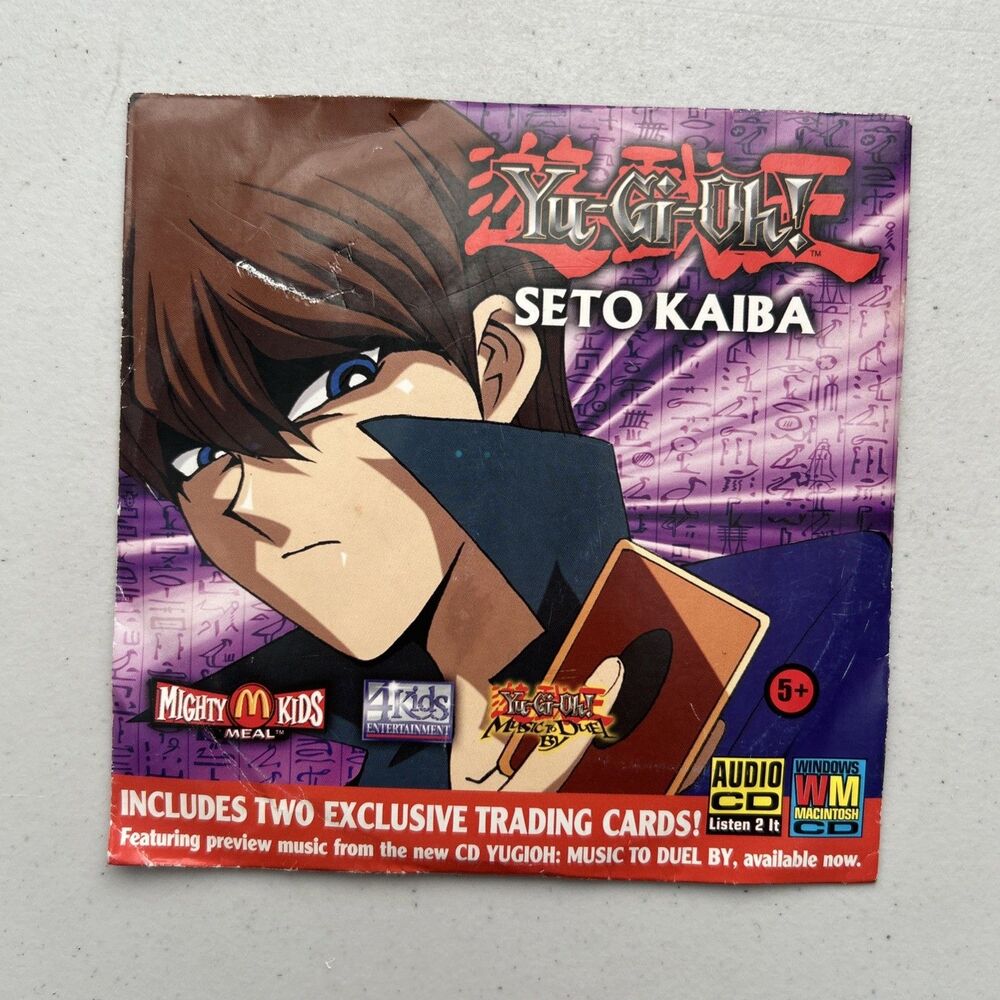 YuGiOh! McDonald's Mighty Kids Meal Seto Kaiba CD 2002 Sealed w/ Cards Unopened